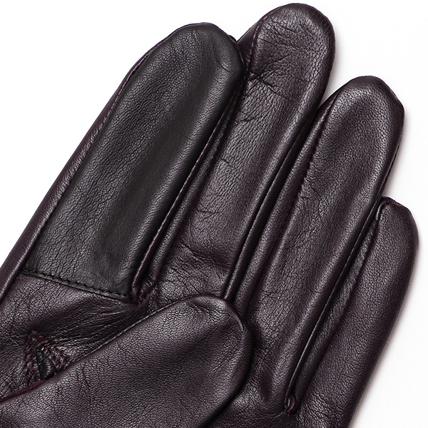  【スマホ対応】 手袋 メンズ レザー グローブ 冬 革手袋 シンプル 防寒 紳士 レザーグローブ 無地 パープル 紫色 タッチパネル シープスキン 手袋 ブランド プレゼント ギフト クリスマス 男性用 通勤 クロダ(KURODA)