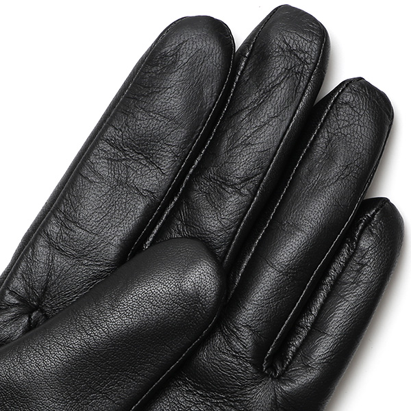  手袋 メンズ スマホ対応 レザーグローブ ベルト リブ付き タッチパネル 革手袋 防寒 冬 温かい てぶくろ ブラック 黒 黒色 日本製 ブランド プレゼント ギフト 彼氏 旦那 男性 クリスマス バレンタイン 手袋 クロダ(KURODA)