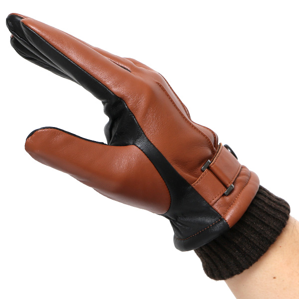  手袋 メンズ スマホ対応 レザーグローブ ベルト リブ付き タッチパネル 革手袋 防寒 冬 温かい てぶくろ キャメル ブラウン 茶 茶色 日本製 ブランド プレゼント ギフト 彼氏 旦那 男性 クリスマス バレンタイン 手袋 クロダ(KURODA)
