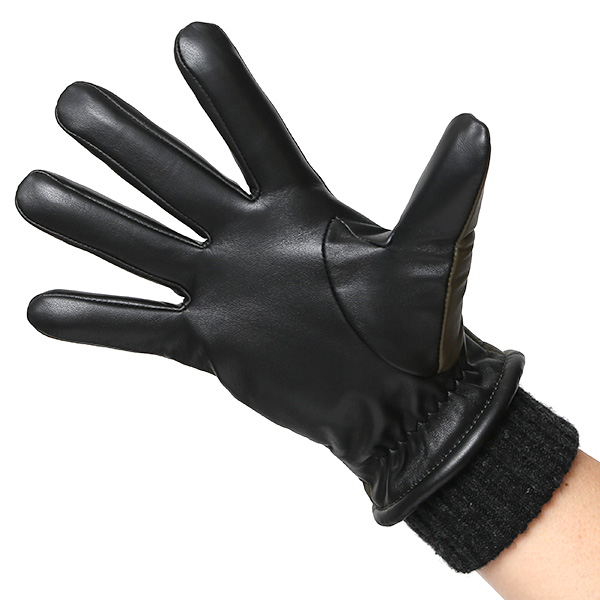  手袋 メンズ スマホ対応 レザーグローブ ベルト リブ付き タッチパネル 革手袋 防寒 冬 温かい てぶくろ グリーン 緑色 日本製 ブランド プレゼント ギフト 彼氏 旦那 男性 クリスマス バレンタイン 手袋 クロダ(KURODA)