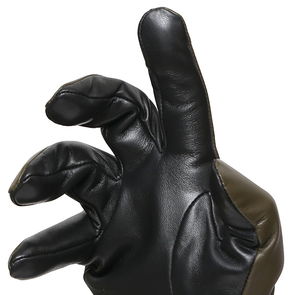  手袋 メンズ スマホ対応 レザーグローブ ベルト リブ付き タッチパネル 革手袋 防寒 冬 温かい てぶくろ グリーン 緑色 日本製 ブランド プレゼント ギフト 彼氏 旦那 男性 クリスマス バレンタイン 手袋 クロダ(KURODA)