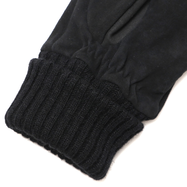  【スマホ対応】 メンズ 革手袋 防寒 レザーグローブ ヤギ革 冬 暖かい リブ付き 手袋 ゴートスエード ブラック 黒 黒色 男性用 紳士 プレゼント クリスマス ギフト おしゃれ 本革 ブランド 手袋 タッチパネル クロダ(KURODA)