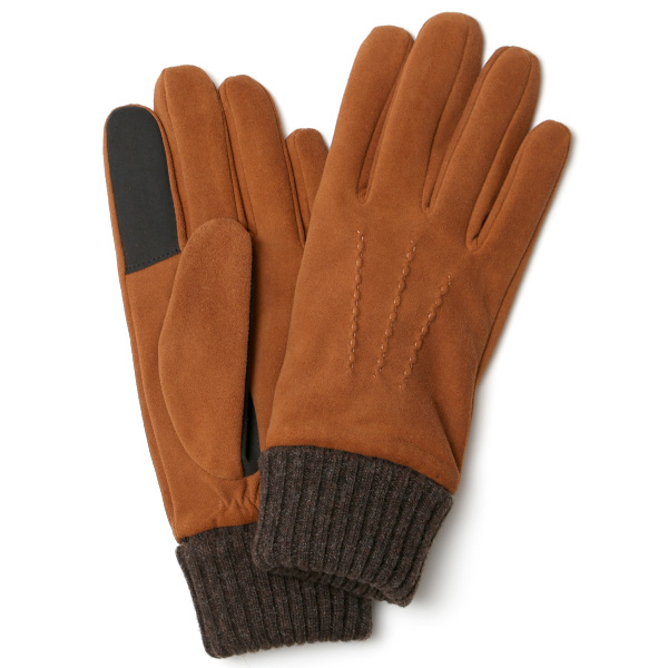 クロダ(KURODA) 【MEN】 ゴートスエード(ヤギ革) グローブ タッチパネル対応 ブラウン