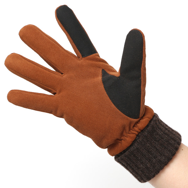  【スマホ対応】 メンズ 革手袋 防寒 レザーグローブ ヤギ革 冬 暖かい リブ付き 手袋 ゴートスエード ブラウン 茶 茶色 男性用 紳士 プレゼント クリスマス ギフト おしゃれ 本革 ブランド 手袋 タッチパネル クロダ(KURODA)