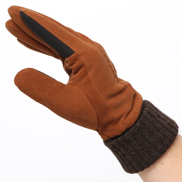  【スマホ対応】 メンズ 革手袋 防寒 レザーグローブ ヤギ革 冬 暖かい リブ付き 手袋 ゴートスエード ブラウン 茶 茶色 男性用 紳士 プレゼント クリスマス ギフト おしゃれ 本革 ブランド 手袋 タッチパネル クロダ(KURODA)