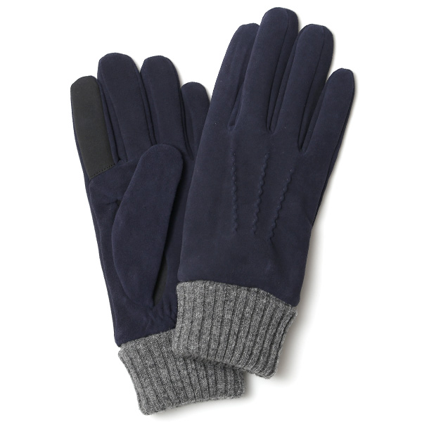 クロダ(KURODA) 【MEN】 ゴートスエード(ヤギ革) グローブ タッチパネル対応 ネイビー