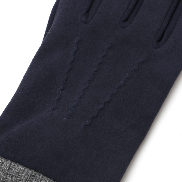  【スマホ対応】 メンズ 革手袋 防寒 レザーグローブ ヤギ革 冬 暖かい リブ付き 手袋 ゴートスエード ブルー ネイビー 青色 男性用 紳士 プレゼント クリスマス ギフト おしゃれ 本革 ブランド 手袋 タッチパネル クロダ(KURODA)
