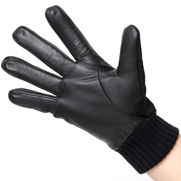  手袋 スマホ対応 メンズ 革手袋 レザー 防寒 暖かい 革グローブ マイクロファイバーボア リブ付き ブラック 黒 黒色 ピックスエード 羊革 ブランド 日本製 手袋 プレゼント 男性 ギフト クリスマス オシャレ クロダ(KURODA)