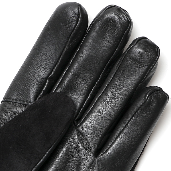  手袋 スマホ対応 メンズ 革手袋 レザー 防寒 暖かい 革グローブ マイクロファイバーボア リブ付き ブラック 黒 黒色 ピックスエード 羊革 ブランド 日本製 手袋 プレゼント 男性 ギフト クリスマス オシャレ クロダ(KURODA)