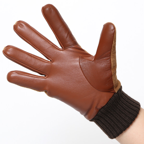  手袋 スマホ対応 メンズ 革手袋 レザー 防寒 暖かい 革グローブ マイクロファイバーボア リブ付き ブラウン 茶 茶色 ピックスエード 羊革 ブランド 日本製 手袋 プレゼント 男性 ギフト クリスマス オシャレ クロダ(KURODA)