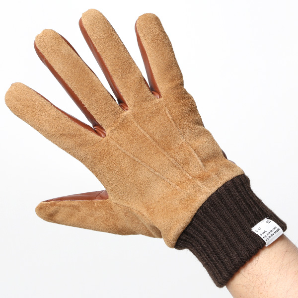  手袋 スマホ対応 メンズ 革手袋 レザー 防寒 暖かい 革グローブ マイクロファイバーボア リブ付き ブラウン 茶 茶色 ピックスエード 羊革 ブランド 日本製 手袋 プレゼント 男性 ギフト クリスマス オシャレ クロダ(KURODA)