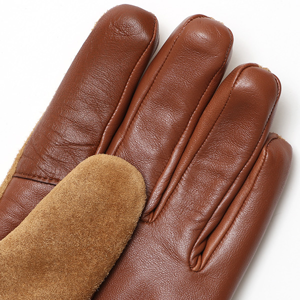  手袋 スマホ対応 メンズ 革手袋 レザー 防寒 暖かい 革グローブ マイクロファイバーボア リブ付き ブラウン 茶 茶色 ピックスエード 羊革 ブランド 日本製 手袋 プレゼント 男性 ギフト クリスマス オシャレ クロダ(KURODA)