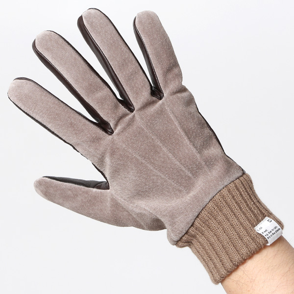  手袋 スマホ対応 メンズ 革手袋 レザー 防寒 暖かい 革グローブ マイクロファイバーボア リブ付き グレー グレイ 灰色 ピックスエード 羊革 ブランド 日本製 手袋 プレゼント 男性 ギフト クリスマス オシャレ クロダ(KURODA)