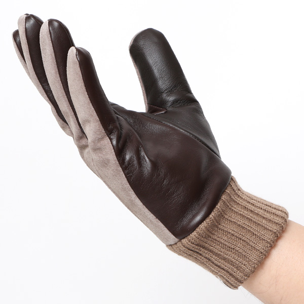  手袋 スマホ対応 メンズ 革手袋 レザー 防寒 暖かい 革グローブ マイクロファイバーボア リブ付き グレー グレイ 灰色 ピックスエード 羊革 ブランド 日本製 手袋 プレゼント 男性 ギフト クリスマス オシャレ クロダ(KURODA)