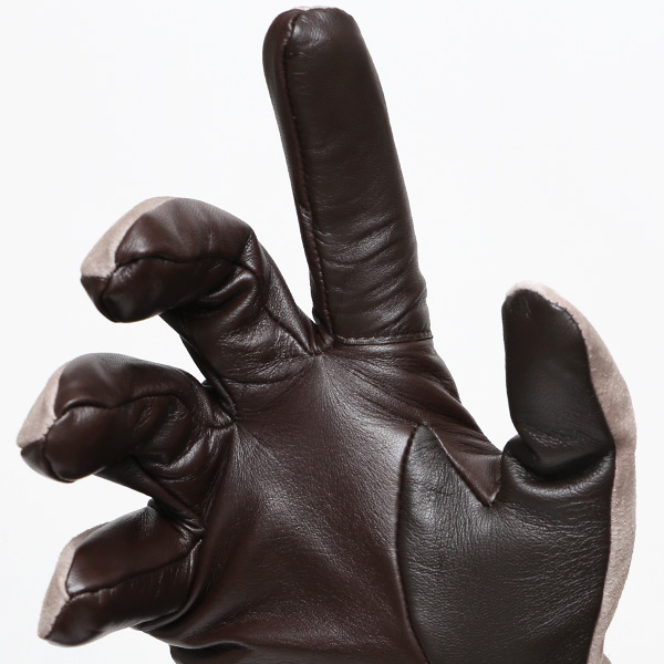  手袋 スマホ対応 メンズ 革手袋 レザー 防寒 暖かい 革グローブ マイクロファイバーボア リブ付き グレー グレイ 灰色 ピックスエード 羊革 ブランド 日本製 手袋 プレゼント 男性 ギフト クリスマス オシャレ クロダ(KURODA)