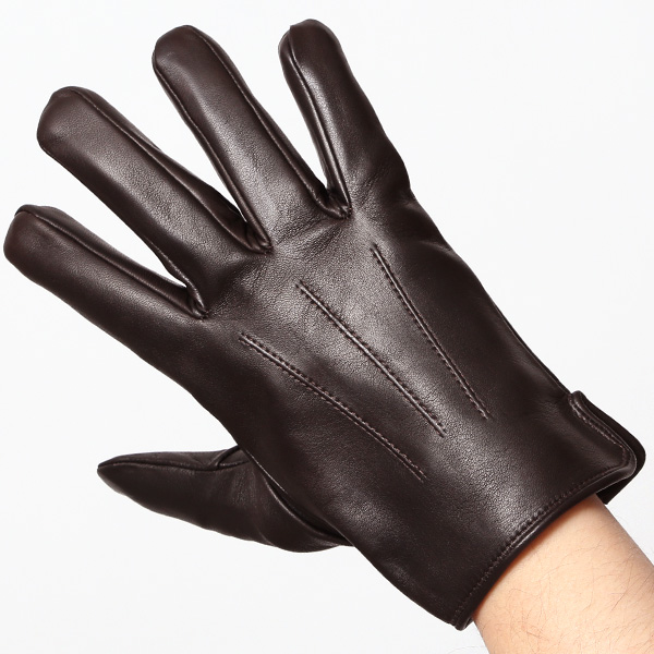  手袋 メンズ 革グローブ ビジネス 男性用手袋 本革 冬 防寒 おしゃれ シンプル 三本山 ラムレザー ダークブラウン ブラウン 茶 茶色 化粧箱付き プレゼント ギフト 彼氏 夫 30代 40代 50代 クリスマス 高級 ブランド クロダ(KURODA)