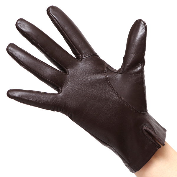  【スマホ対応】 手袋 レディース レザー グローブ 冬 革手袋 シンプル 防寒 婦人 レザーグローブ 無地 ダークブラウン ブラウン 茶 茶色 タッチパネル シープスキン 手袋 ブランド プレゼント ギフト クリスマス 女性用 通勤 クロダ(KURODA)