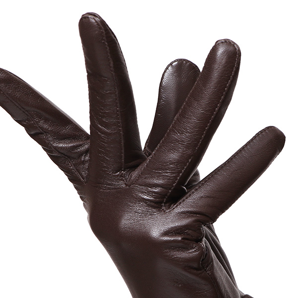  【スマホ対応】 手袋 レディース レザー グローブ 冬 革手袋 シンプル 防寒 婦人 レザーグローブ 無地 ダークブラウン ブラウン 茶 茶色 タッチパネル シープスキン 手袋 ブランド プレゼント ギフト クリスマス 女性用 通勤 クロダ(KURODA)