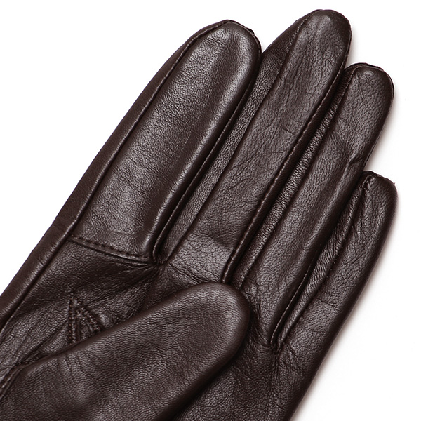  【スマホ対応】 手袋 レディース レザー グローブ 冬 革手袋 シンプル 防寒 婦人 レザーグローブ 無地 ダークブラウン ブラウン 茶 茶色 タッチパネル シープスキン 手袋 ブランド プレゼント ギフト クリスマス 女性用 通勤 クロダ(KURODA)