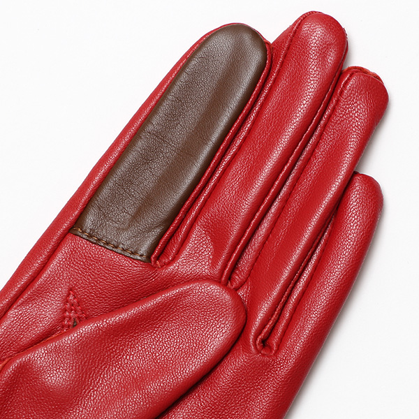  【スマホ対応】 手袋 レディース レザー グローブ 冬 革手袋 シンプル 防寒 婦人 レザーグローブ 無地 レッド ワイン 赤色 タッチパネル シープスキン 手袋 ブランド プレゼント ギフト クリスマス 女性用 通勤 クロダ(KURODA)