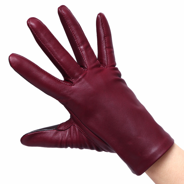  【スマホ対応】 手袋 レディース レザー グローブ 冬 革手袋 シンプル 防寒 婦人 レザーグローブ 無地 ワイン レッド ワイン 赤色 タッチパネル シープスキン 手袋 ブランド プレゼント ギフト クリスマス 女性用 通勤 クロダ(KURODA)