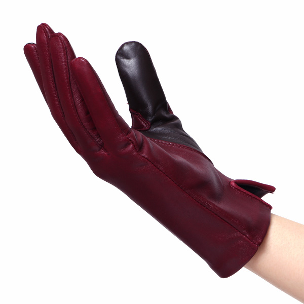  【スマホ対応】 手袋 レディース レザー グローブ 冬 革手袋 シンプル 防寒 婦人 レザーグローブ 無地 ワイン レッド ワイン 赤色 タッチパネル シープスキン 手袋 ブランド プレゼント ギフト クリスマス 女性用 通勤 クロダ(KURODA)