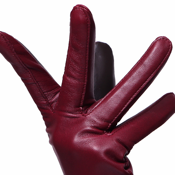  【スマホ対応】 手袋 レディース レザー グローブ 冬 革手袋 シンプル 防寒 婦人 レザーグローブ 無地 ワイン レッド ワイン 赤色 タッチパネル シープスキン 手袋 ブランド プレゼント ギフト クリスマス 女性用 通勤 クロダ(KURODA)