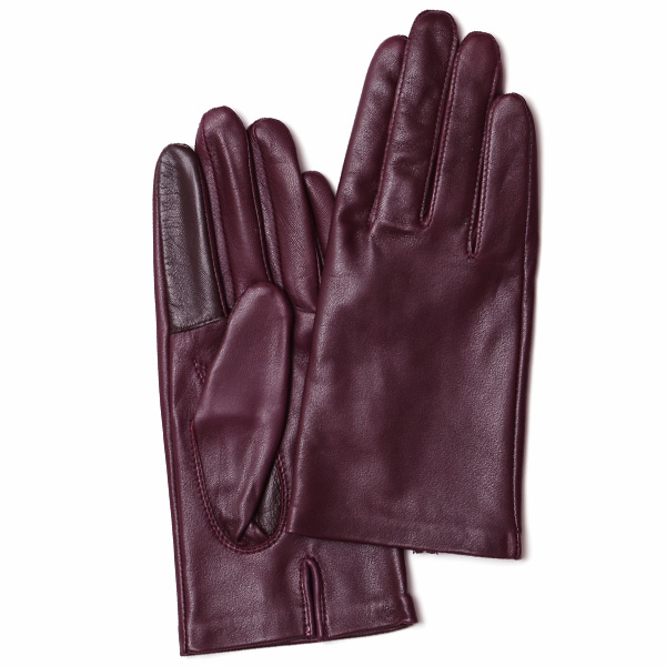 クロダ(KURODA) 【WOMEN】 スマホ対応 羊革(ラムレザー) 手袋 ボルドー