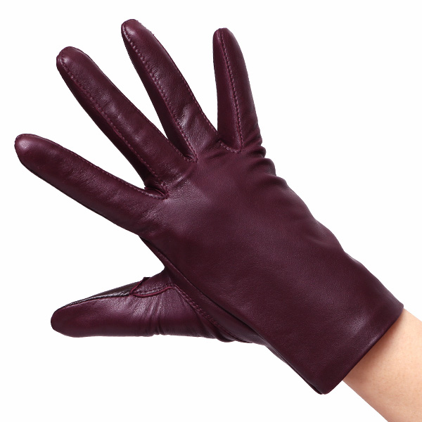 【スマホ対応】 手袋 レディース レザー グローブ 冬 革手袋 シンプル 防寒 婦人 レザーグローブ 無地 レッド ワイン 赤色 タッチパネル シープスキン 手袋 ブランド プレゼント ギフト クリスマス 女性用 通勤 クロダ(KURODA)