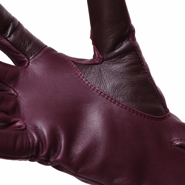 【スマホ対応】 手袋 レディース レザー グローブ 冬 革手袋 シンプル 防寒 婦人 レザーグローブ 無地 レッド ワイン 赤色 タッチパネル シープスキン 手袋 ブランド プレゼント ギフト クリスマス 女性用 通勤 クロダ(KURODA)