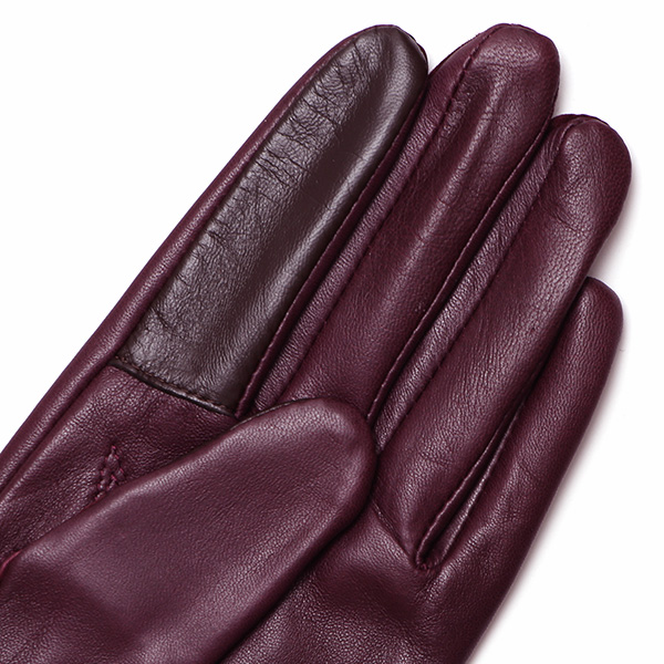 【スマホ対応】 手袋 レディース レザー グローブ 冬 革手袋 シンプル 防寒 婦人 レザーグローブ 無地 レッド ワイン 赤色 タッチパネル シープスキン 手袋 ブランド プレゼント ギフト クリスマス 女性用 通勤 クロダ(KURODA)