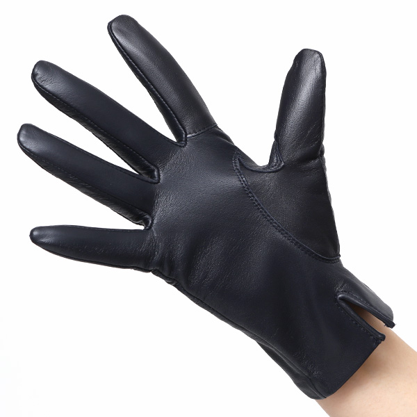  【スマホ対応】 手袋 レディース レザー グローブ 冬 革手袋 シンプル 防寒 婦人 レザーグローブ 無地 ブルー ネイビー 青色 タッチパネル シープスキン 手袋 ブランド プレゼント ギフト クリスマス 女性用 通勤 クロダ(KURODA)