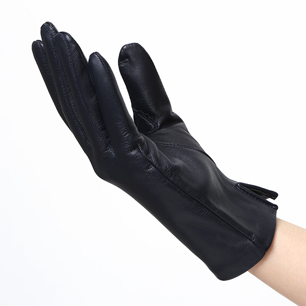  【スマホ対応】 手袋 レディース レザー グローブ 冬 革手袋 シンプル 防寒 婦人 レザーグローブ 無地 ブルー ネイビー 青色 タッチパネル シープスキン 手袋 ブランド プレゼント ギフト クリスマス 女性用 通勤 クロダ(KURODA)