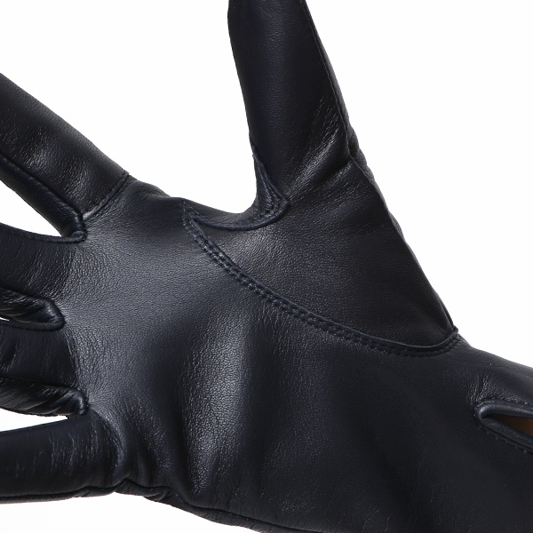  【スマホ対応】 手袋 レディース レザー グローブ 冬 革手袋 シンプル 防寒 婦人 レザーグローブ 無地 ブルー ネイビー 青色 タッチパネル シープスキン 手袋 ブランド プレゼント ギフト クリスマス 女性用 通勤 クロダ(KURODA)