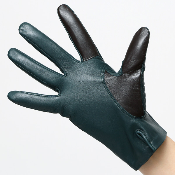  【スマホ対応】 手袋 レディース レザー グローブ 冬 革手袋 シンプル 防寒 婦人 レザーグローブ 無地 グリーン 緑色 タッチパネル シープスキン 手袋 ブランド プレゼント ギフト クリスマス 女性用 通勤 クロダ(KURODA)