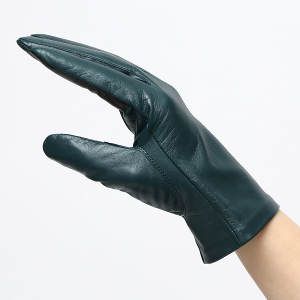  【スマホ対応】 手袋 レディース レザー グローブ 冬 革手袋 シンプル 防寒 婦人 レザーグローブ 無地 グリーン 緑色 タッチパネル シープスキン 手袋 ブランド プレゼント ギフト クリスマス 女性用 通勤 クロダ(KURODA)