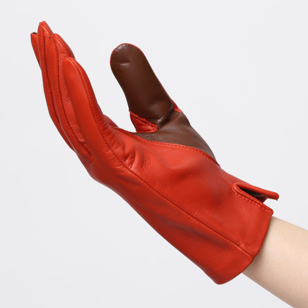  【スマホ対応】 手袋 レディース レザー グローブ 冬 革手袋 シンプル 防寒 婦人 レザーグローブ 無地 オレンジ 橙色 タッチパネル シープスキン 手袋 ブランド プレゼント ギフト クリスマス 女性用 通勤 クロダ(KURODA)