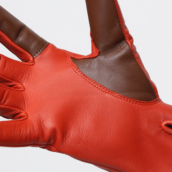  【スマホ対応】 手袋 レディース レザー グローブ 冬 革手袋 シンプル 防寒 婦人 レザーグローブ 無地 オレンジ 橙色 タッチパネル シープスキン 手袋 ブランド プレゼント ギフト クリスマス 女性用 通勤 クロダ(KURODA)