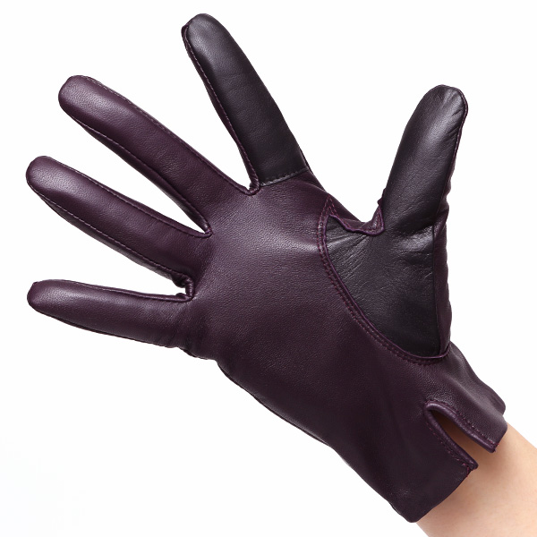  【スマホ対応】 手袋 レディース レザー グローブ 冬 革手袋 シンプル 防寒 婦人 レザーグローブ 無地 パープル 紫色 タッチパネル シープスキン 手袋 ブランド プレゼント ギフト クリスマス 女性用 通勤 クロダ(KURODA)