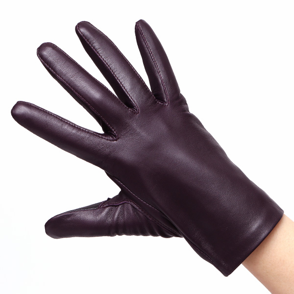  【スマホ対応】 手袋 レディース レザー グローブ 冬 革手袋 シンプル 防寒 婦人 レザーグローブ 無地 パープル 紫色 タッチパネル シープスキン 手袋 ブランド プレゼント ギフト クリスマス 女性用 通勤 クロダ(KURODA)