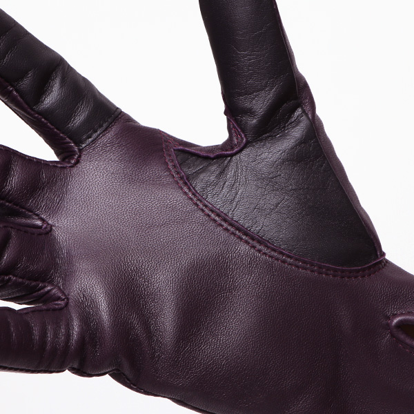  【スマホ対応】 手袋 レディース レザー グローブ 冬 革手袋 シンプル 防寒 婦人 レザーグローブ 無地 パープル 紫色 タッチパネル シープスキン 手袋 ブランド プレゼント ギフト クリスマス 女性用 通勤 クロダ(KURODA)