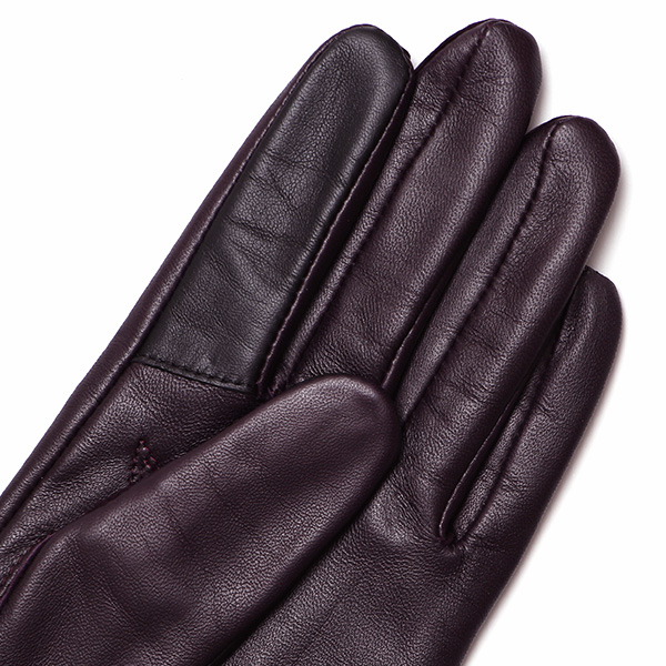  【スマホ対応】 手袋 レディース レザー グローブ 冬 革手袋 シンプル 防寒 婦人 レザーグローブ 無地 パープル 紫色 タッチパネル シープスキン 手袋 ブランド プレゼント ギフト クリスマス 女性用 通勤 クロダ(KURODA)