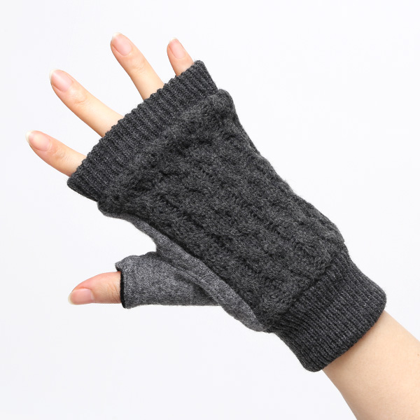 手袋 指なし レディース アームウォーマー 女性用 ハンドウォーマー ケーブル編み 防寒 手首 冬 グレー グレイ 灰色 グローブ 作業用 保温 指出し手袋 ニット 暖かい アームカバー オフィス かわいい クロダ(KURODA)