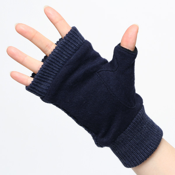  手袋 指なし レディース アームウォーマー 女性用 ハンドウォーマー ケーブル編み 防寒 手首 冬 ブルー ネイビー 青色 グローブ 作業用 保温 指出し手袋 ニット 暖かい アームカバー オフィス かわいい クロダ(KURODA)
