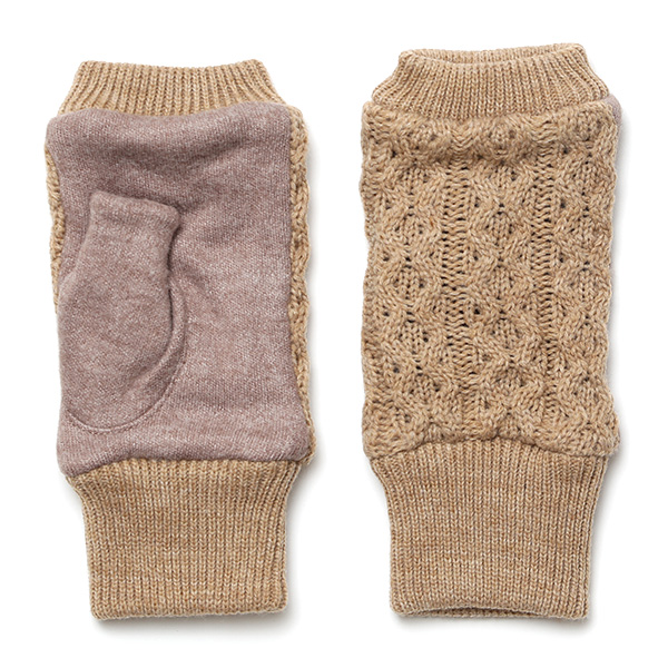 クロダ(KURODA) 【WOMEN】 フィンガーレス ケーブル ジャージ グローブ ベージュ