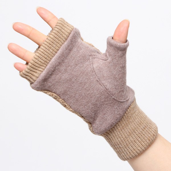  手袋 指なし レディース アームウォーマー 女性用 ハンドウォーマー ケーブル編み 防寒 手首 冬 ベージュ 肌色 グローブ 作業用 保温 指出し手袋 ニット 暖かい アームカバー オフィス かわいい クロダ(KURODA)