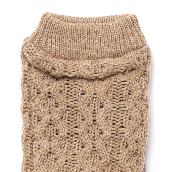  手袋 指なし レディース アームウォーマー 女性用 ハンドウォーマー ケーブル編み 防寒 手首 冬 ベージュ 肌色 グローブ 作業用 保温 指出し手袋 ニット 暖かい アームカバー オフィス かわいい クロダ(KURODA)