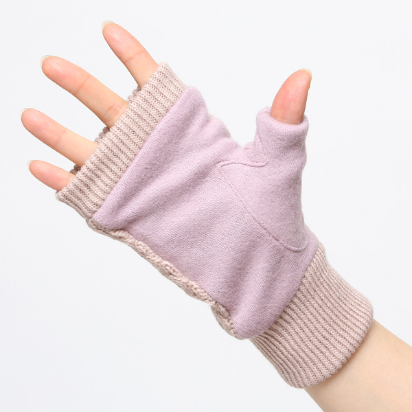  手袋 指なし レディース アームウォーマー 女性用 ハンドウォーマー ケーブル編み 防寒 手首 冬 ピンク 桃色 グローブ 作業用 保温 指出し手袋 ニット 暖かい アームカバー オフィス かわいい クロダ(KURODA)