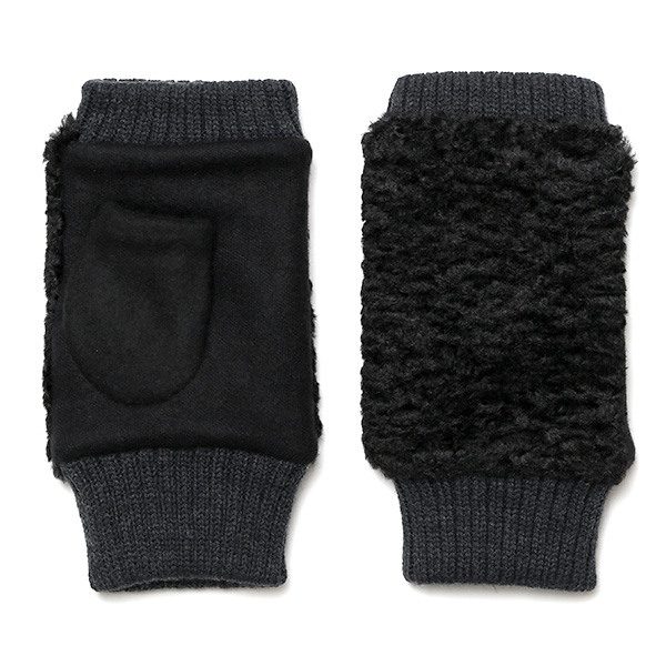 クロダ(KURODA) 【WOMEN】 フィンガーレス プードルボア グローブ ブラック