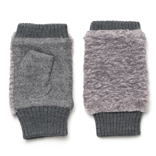 クロダ(KURODA) 【WOMEN】 フィンガーレス プードルボア グローブ グレー